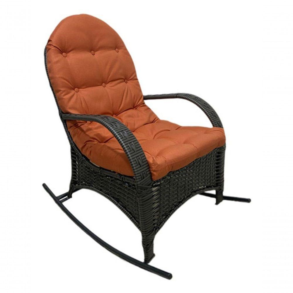 Miniatura Cadeira Balanço Poltrona Descanso Com Almofada Ergonômica Laranja