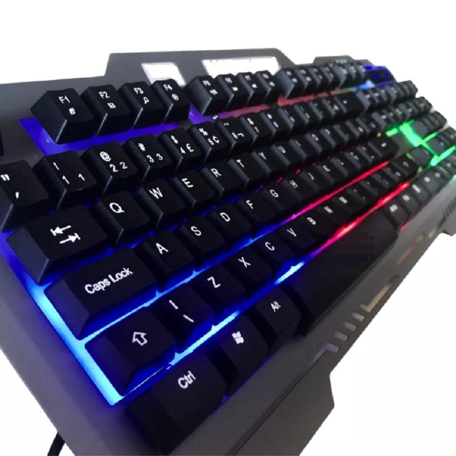Miniatura Teclado Gamer Semi Mecânico Usb Rgb Pc Computador Videogame