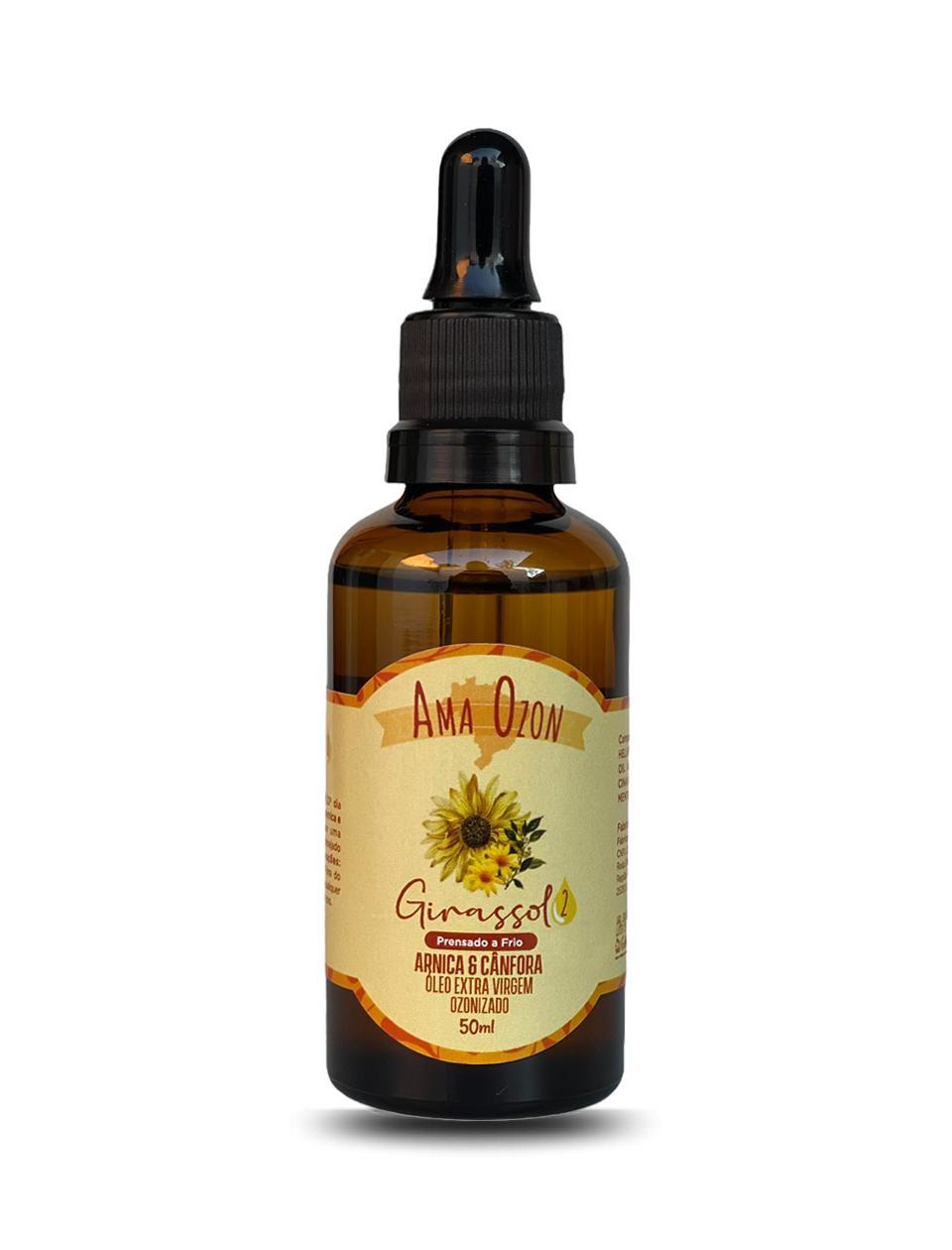 Miniatura Óleo Ozonizado Arnica E Canfora Óleo De Ozônio Girassol 50Ml