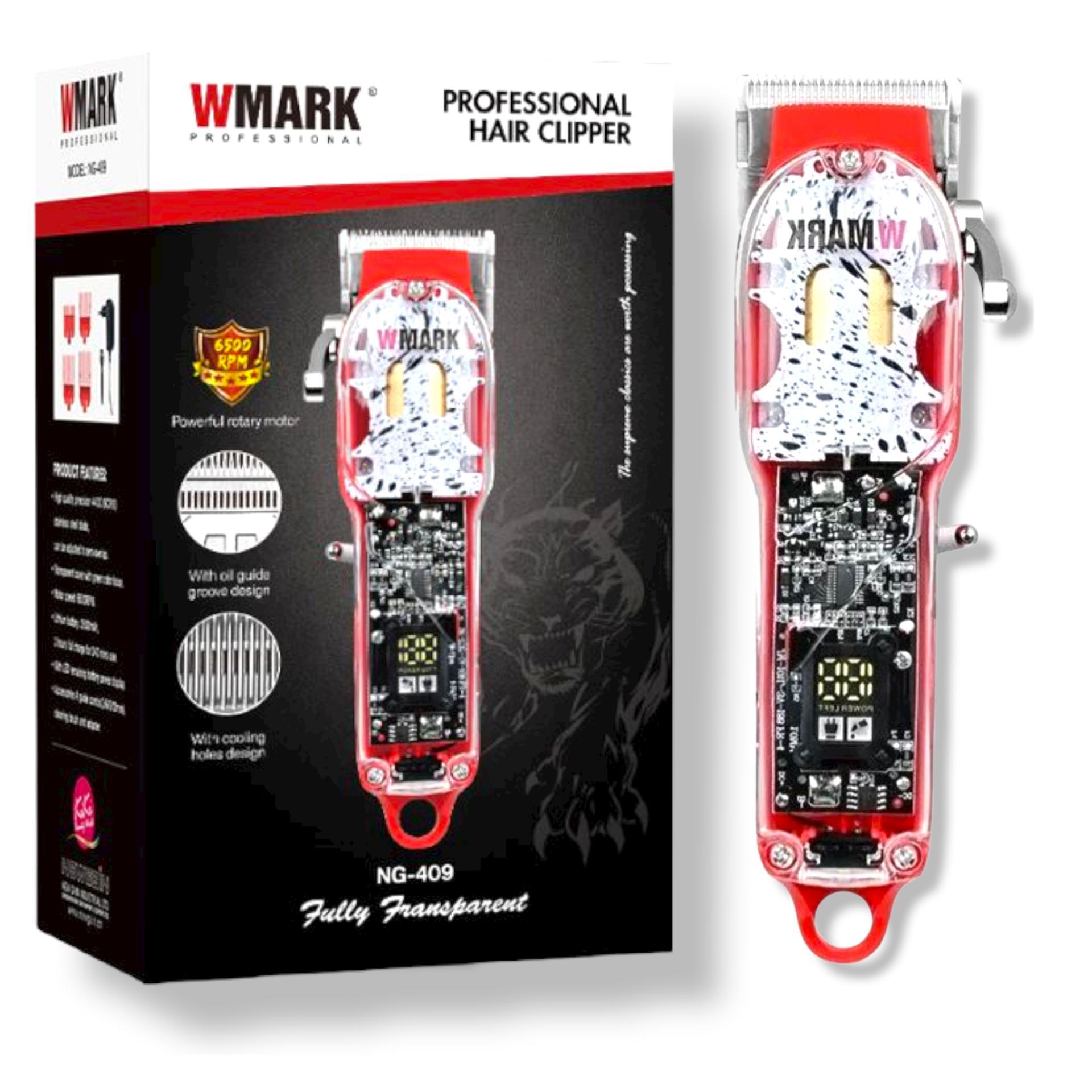 Miniatura Maquina De Cortar Cabelo Wmark Ng-409 Lamina Vazada Com Capa