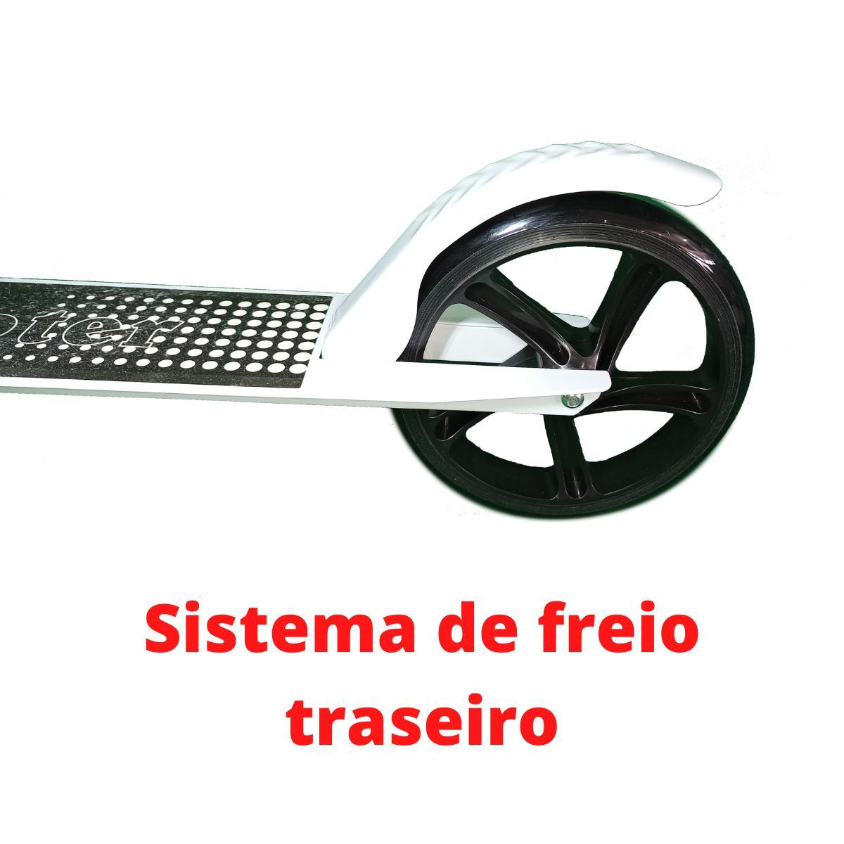 Miniatura Patinete Crianças Jovens E Adultos Ajustável Branco 100Kg