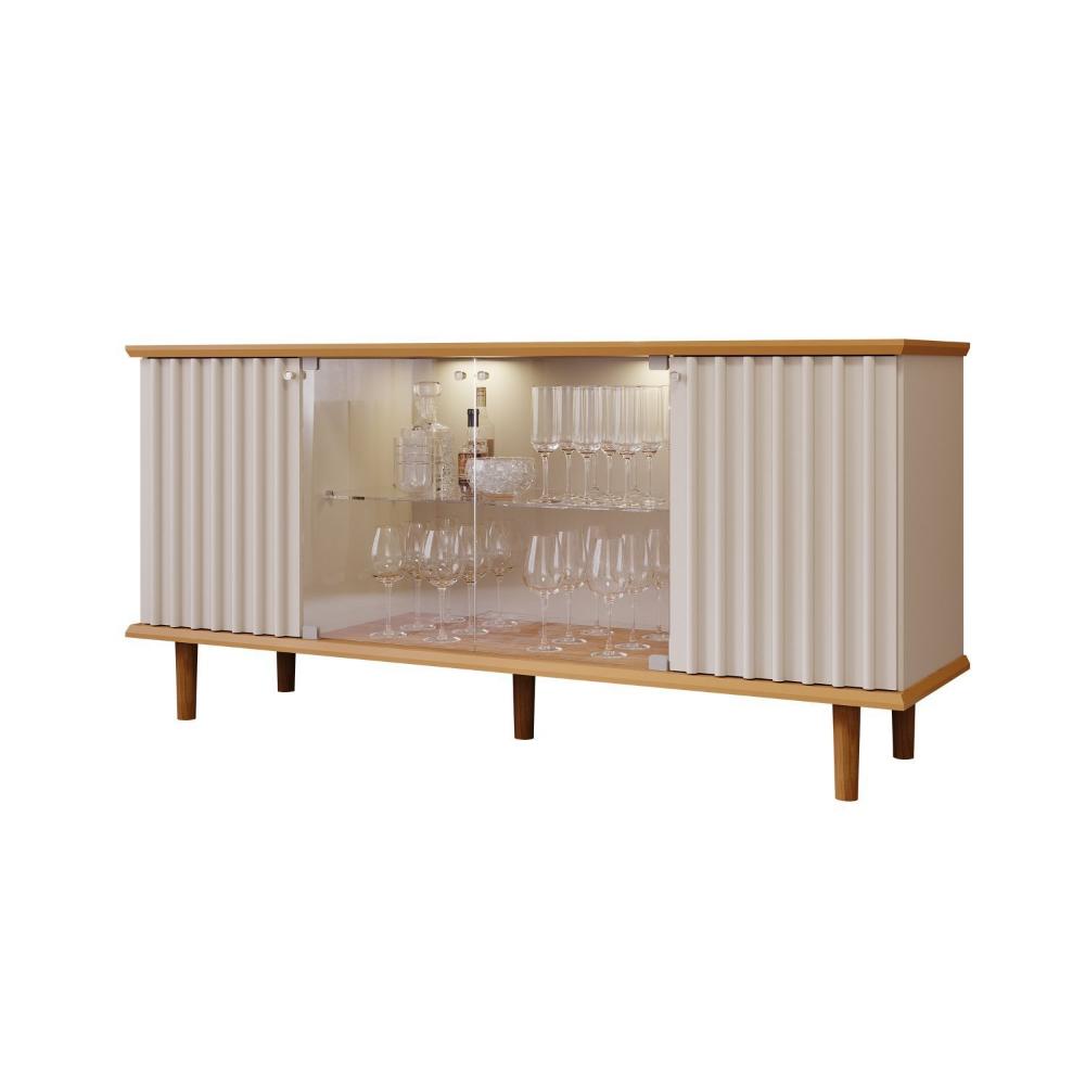 Miniatura Buffet para Sala de Jantar 4 Portas Janice Cimol Nature/Off White