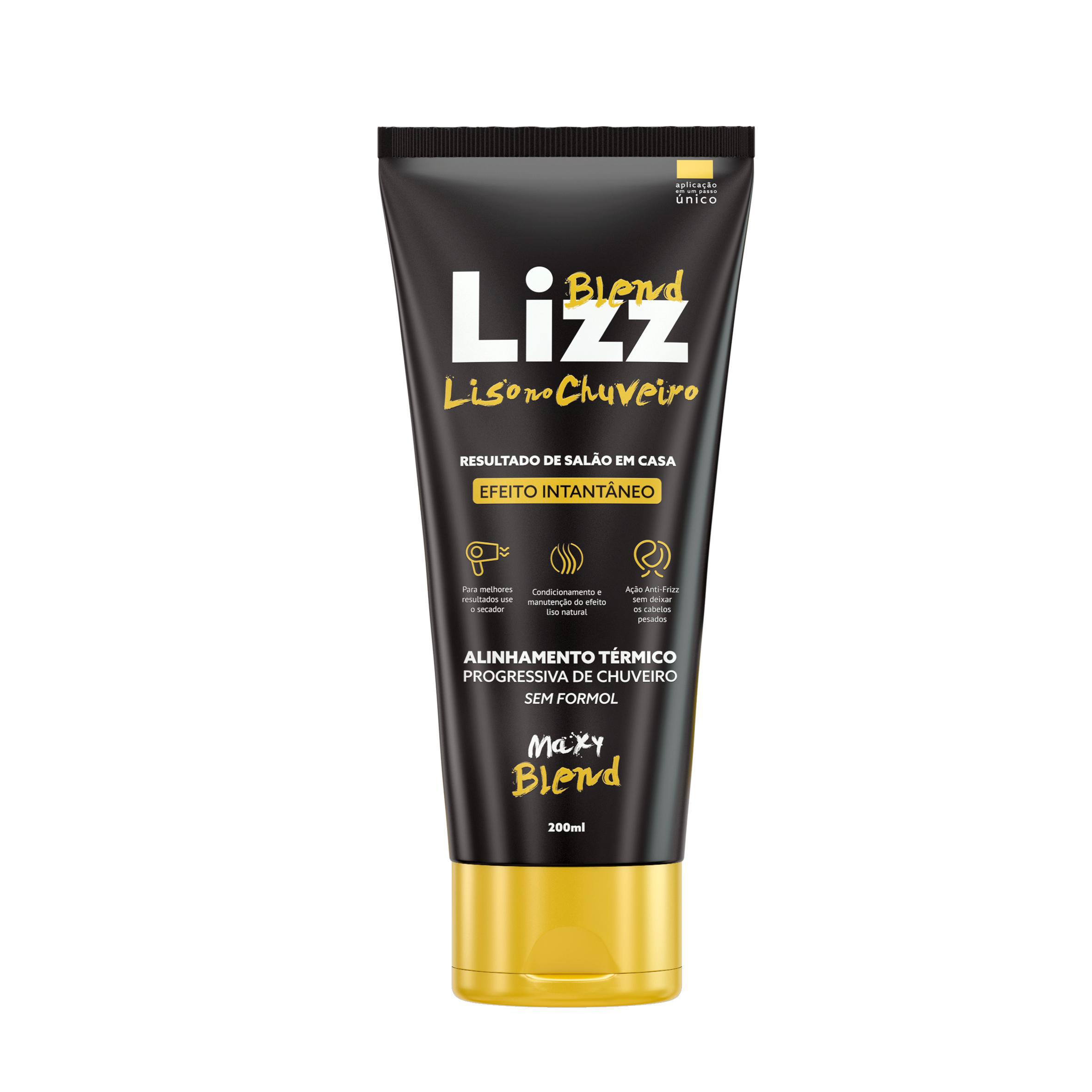 Miniatura Maxy Blend Lizz Progressiva De Chuveiro Mega Resultado 200Ml Anti frizz - Creme - Máscara