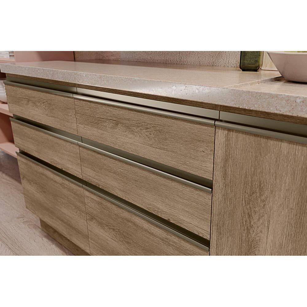 Miniatura Gabinete De Cozinha Modulado Balcão Maxxi G746 4 Gavetas E 1 Porta C-tampo 120cm Nogal-preto Brilho - Kappesberg