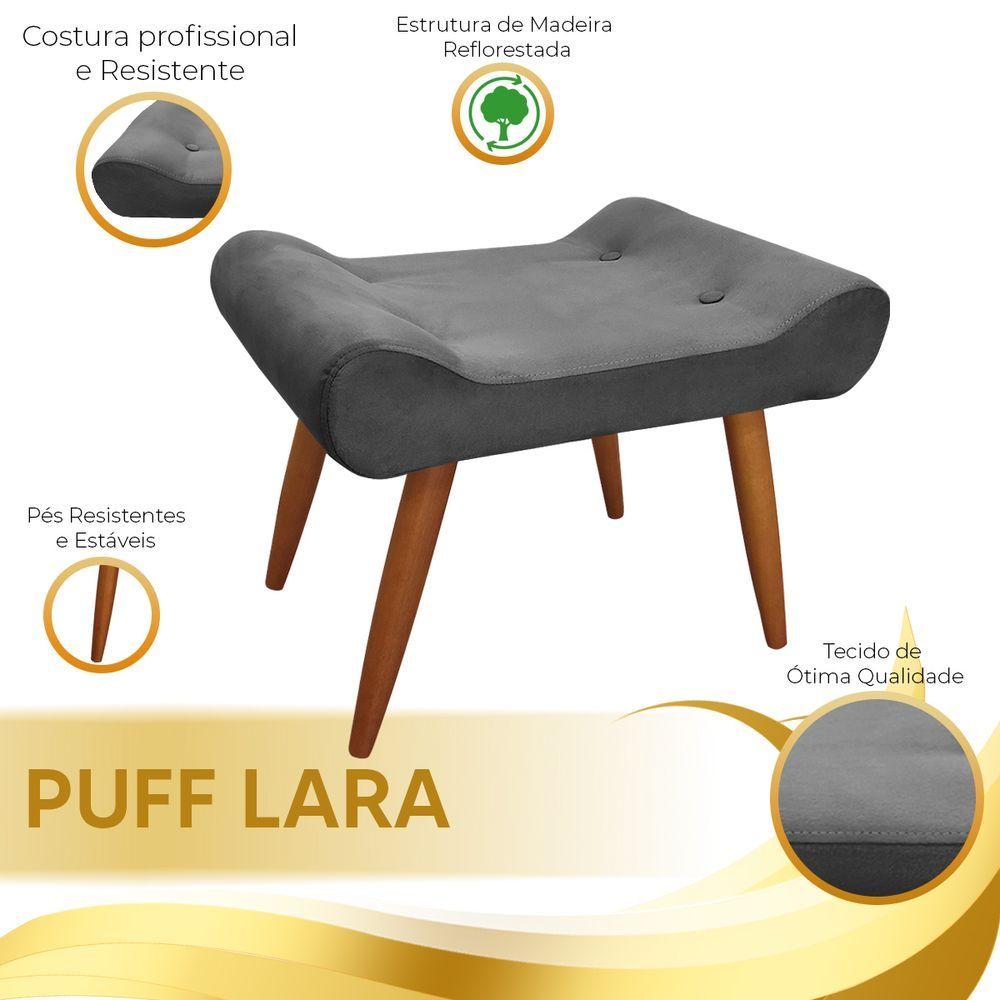 Miniatura Puff Deativo Lara Veludo Chumbo