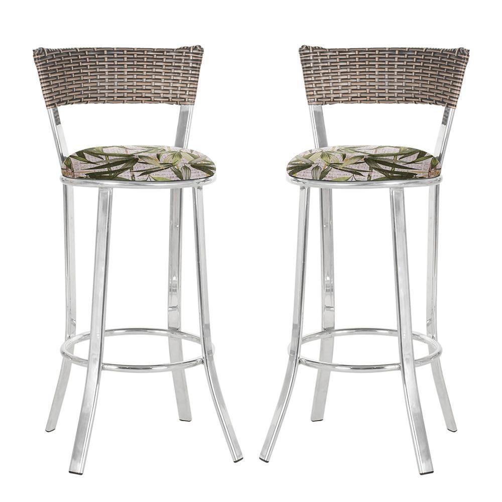 Miniatura Conjunto Com 2 Banquetas Em Alumínio, Fibra Sintética E Impermeável Tc Capuccino A12