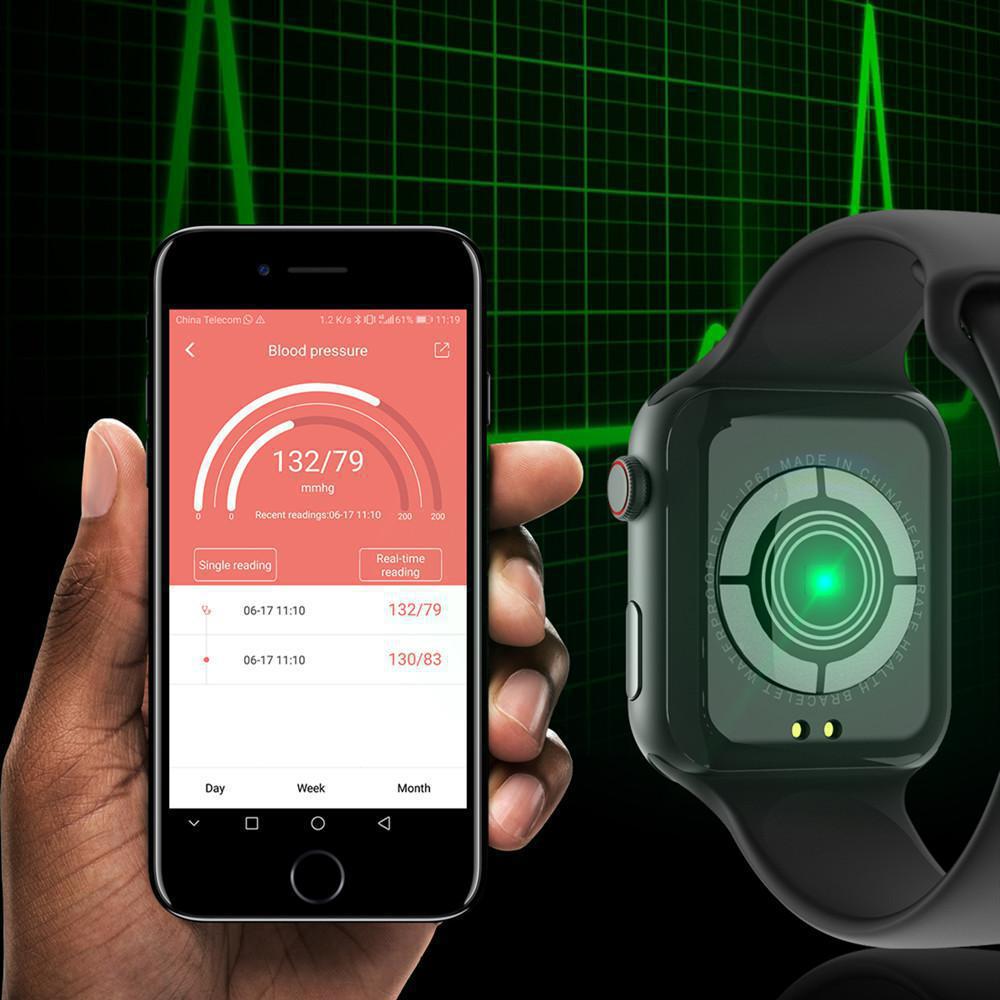 Miniatura Smartwatch Iwo Max T500 Preto 44Mm Bluetooth 4.0 - Preto - Smartwatch - Iwo - Tpdiv - 128 mb - T500 - Max - Alarme,aviso sonoro para enco. - 44 mm