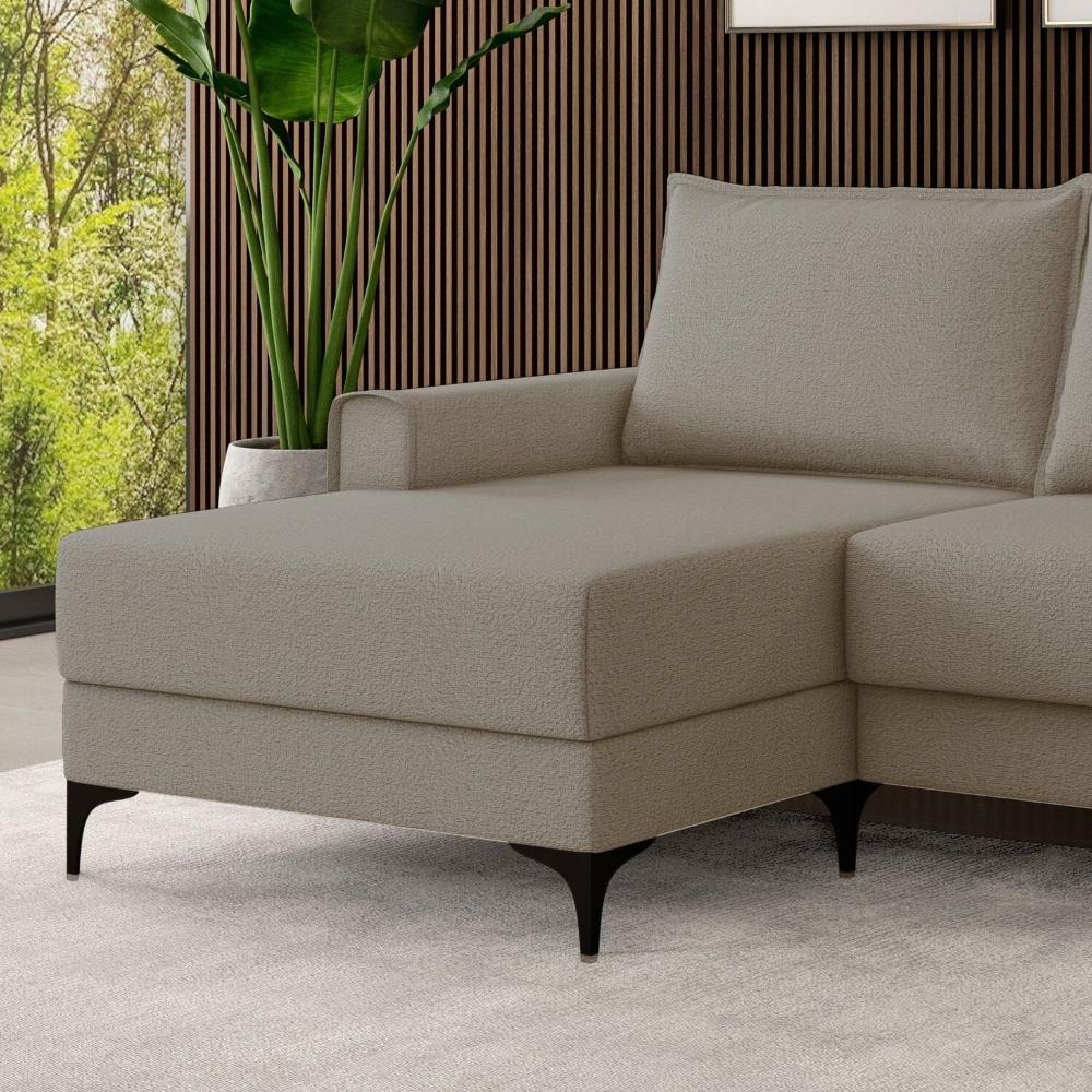 Miniatura Sofá 3 Lugares Chaise Lado Esquerdo Bege Escuro