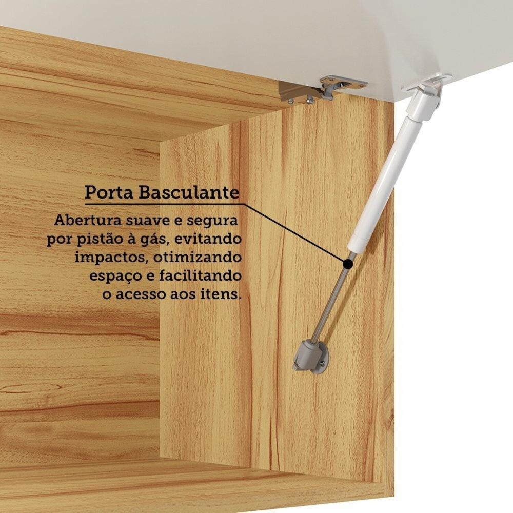 Miniatura Armário Aéreo de Cozinha 80cm 1 Porta Basculante 100% Mdf Espresso Móveis Estônia Amêndoa/Off White