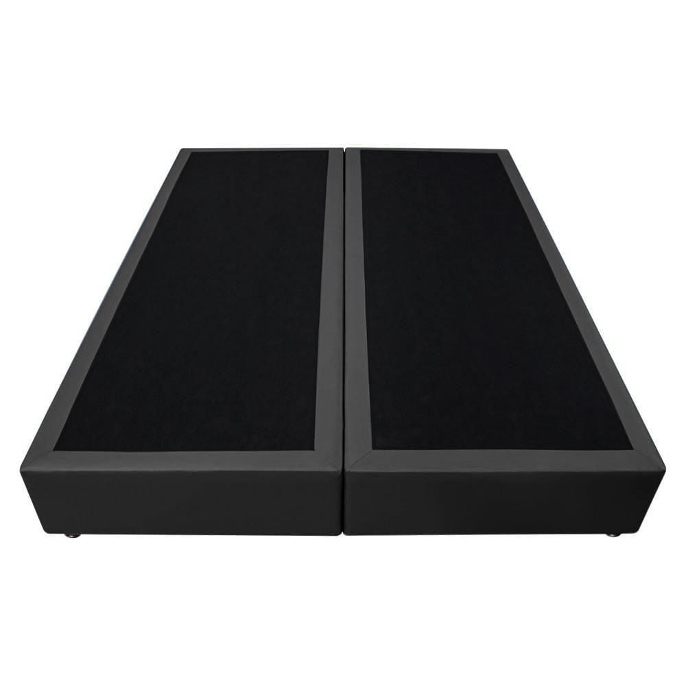 Miniatura Base Box Para Cama Casal Queen 158x198cm Bipartido Liz S05 Sintético Preto - Mpozenato