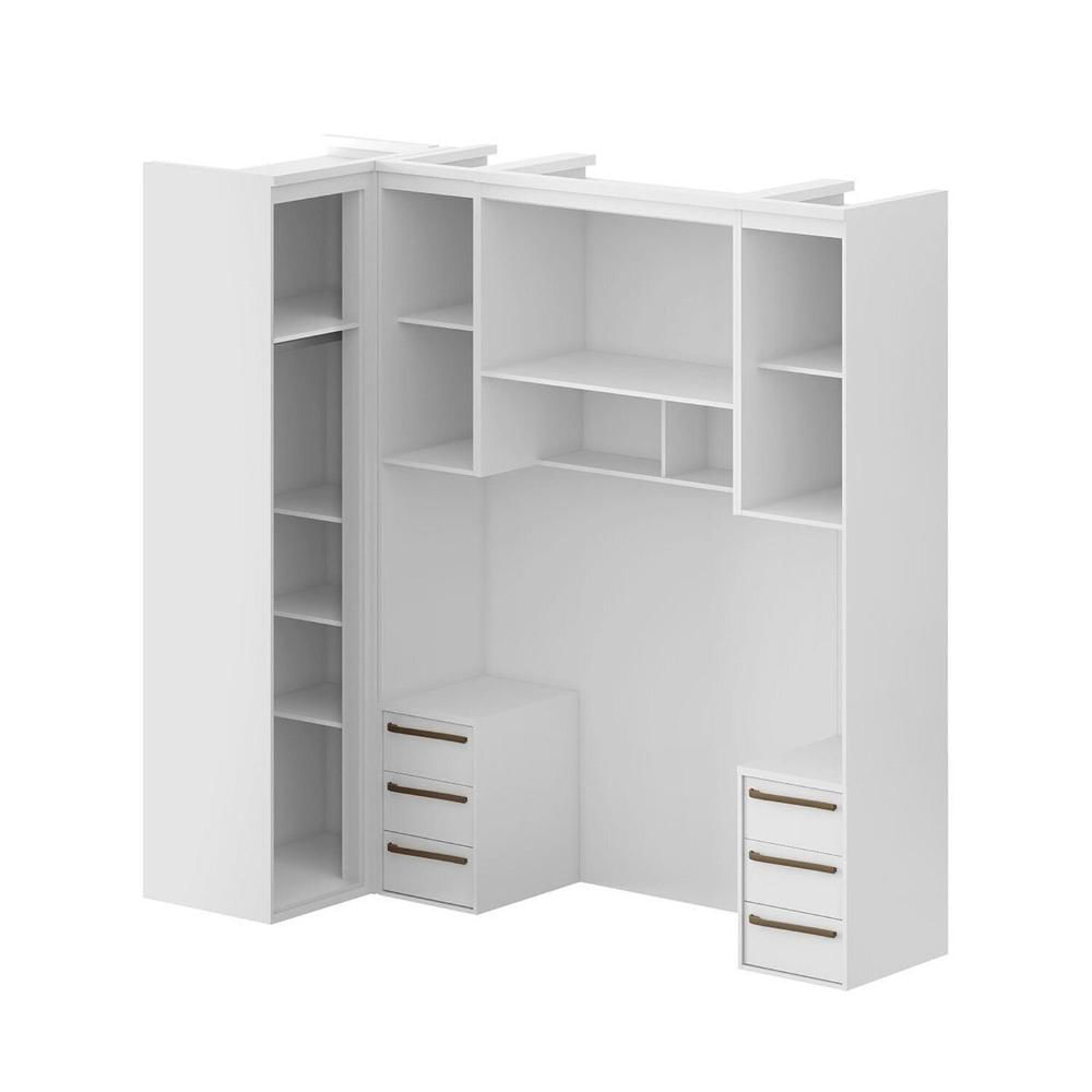 Miniatura Quarto Modulado Solteiro Mdf 4 Peças Lotus Carvalho