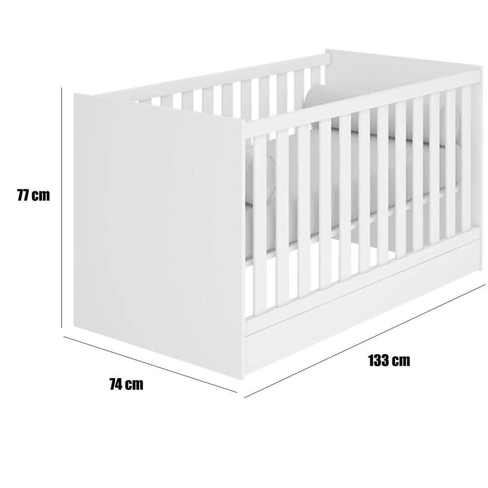 Miniatura Berço Infantil Mini Cama Mdp Doce Mel Carvalho/branco