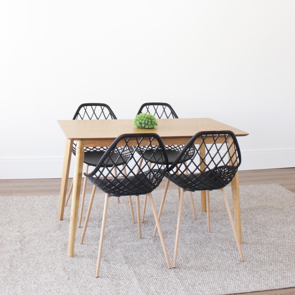 Miniatura Kit 2 Cadeiras Cloe Base Aço Rivatti Preto