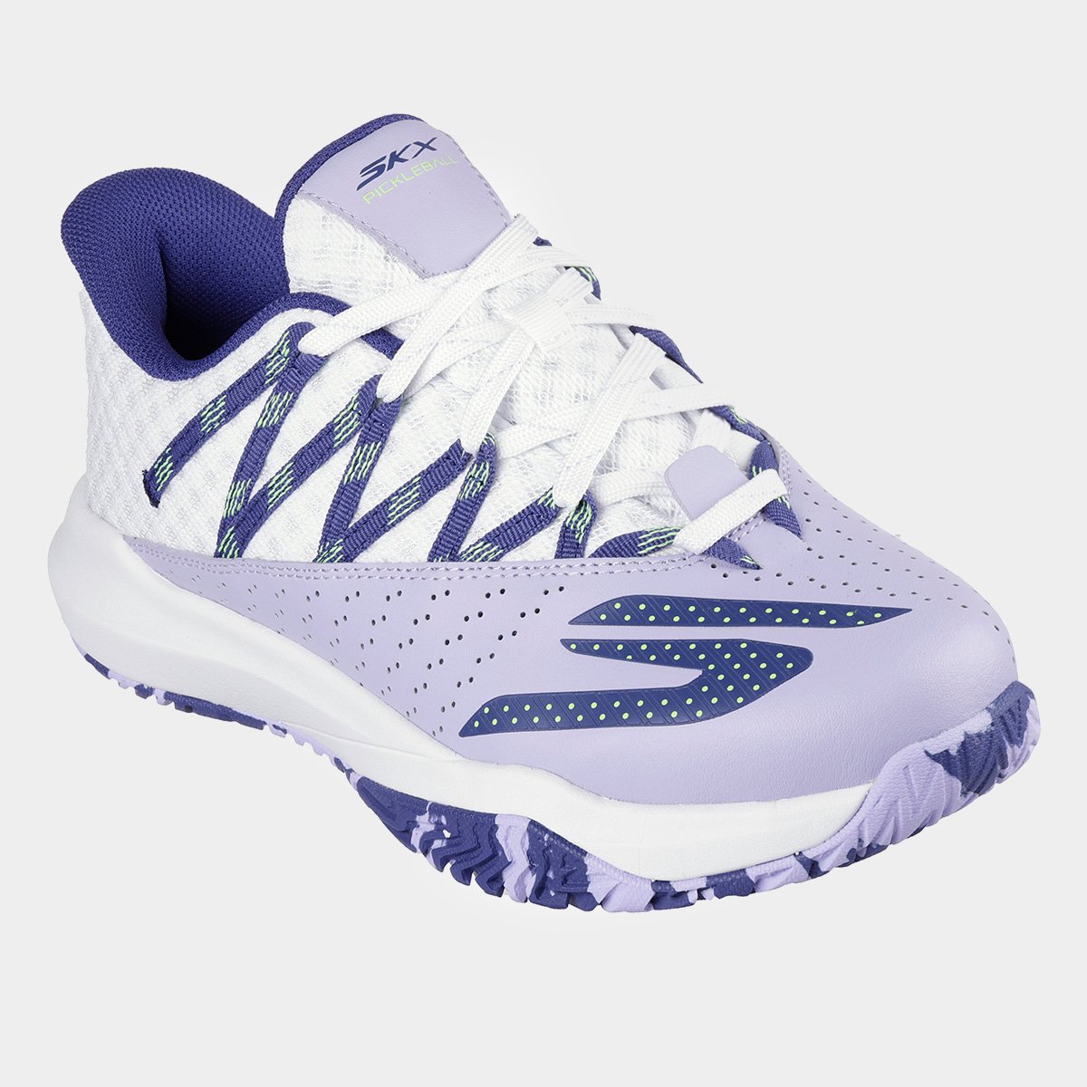 Miniatura Tênis Skechers Viper Court Rally Feminino Branco+Roxo - 34