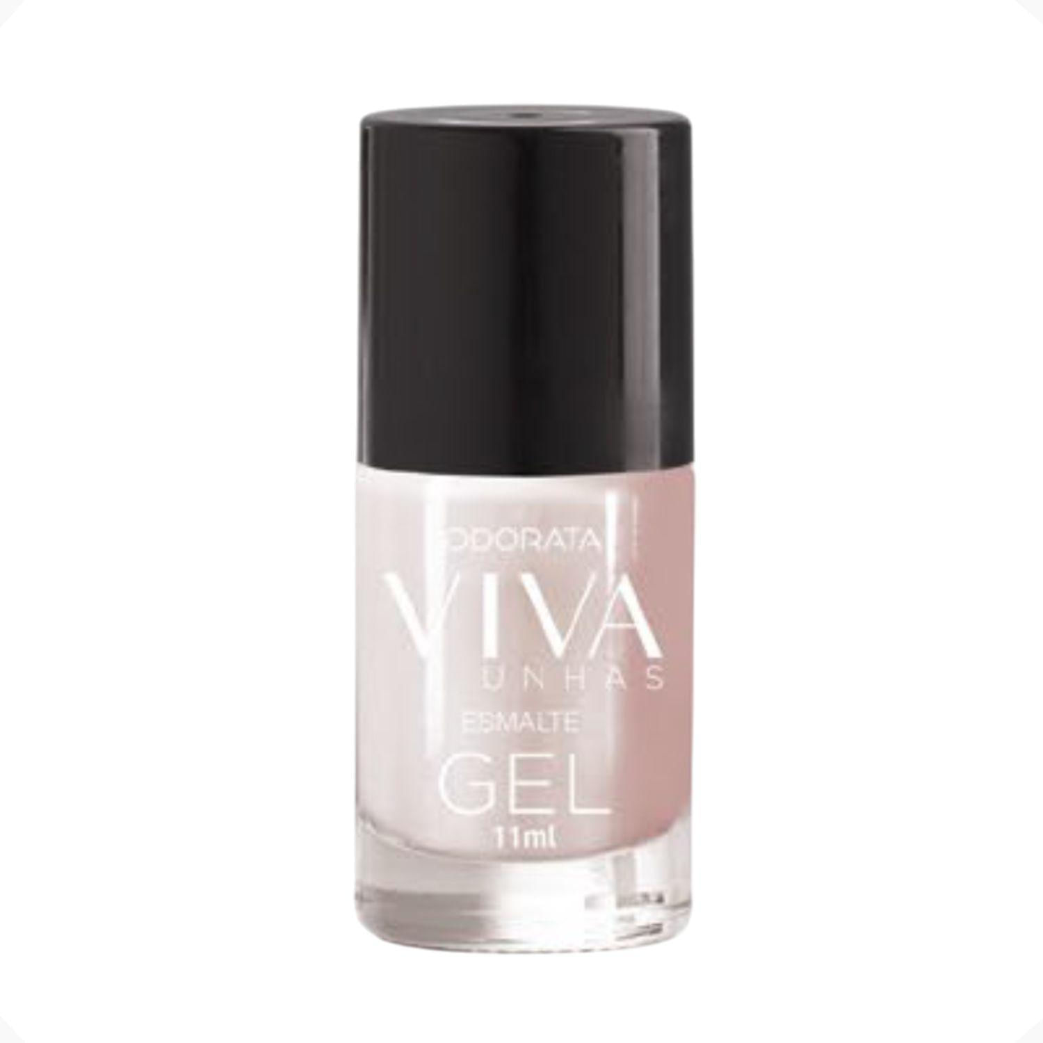 Miniatura Esmalte Em Gel Cintilante Branco Pérola Não Precisa Cabine
