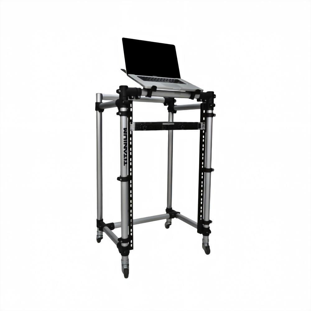 Miniatura Rack Para Mesa De Som Rt100 Titanium Racks Em Alumínio Fosco