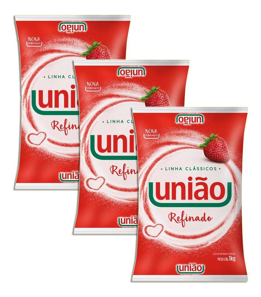 Miniatura Açúcar Refinado União - 1Kg Kit 3