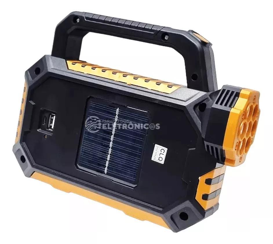 Miniatura Super Lanterna Solar E Cabo Usb 9 Led Superior E 11 Lateral