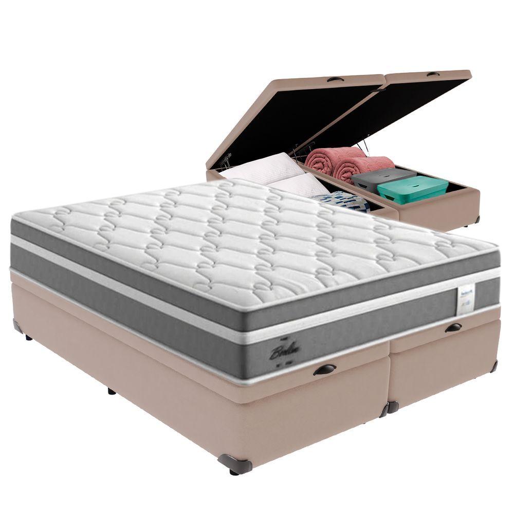 Miniatura Cama Box Baú Queen E Colchão Molas Ensacadas Berlim Probel