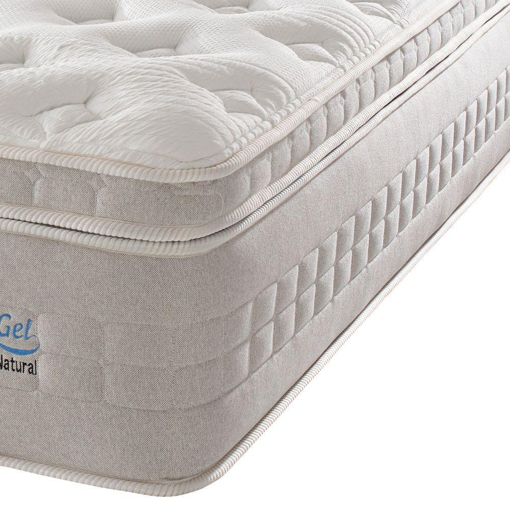 Miniatura Colchão Casal Kingston Molas Ensacadas Látex Visco Gel Cinza