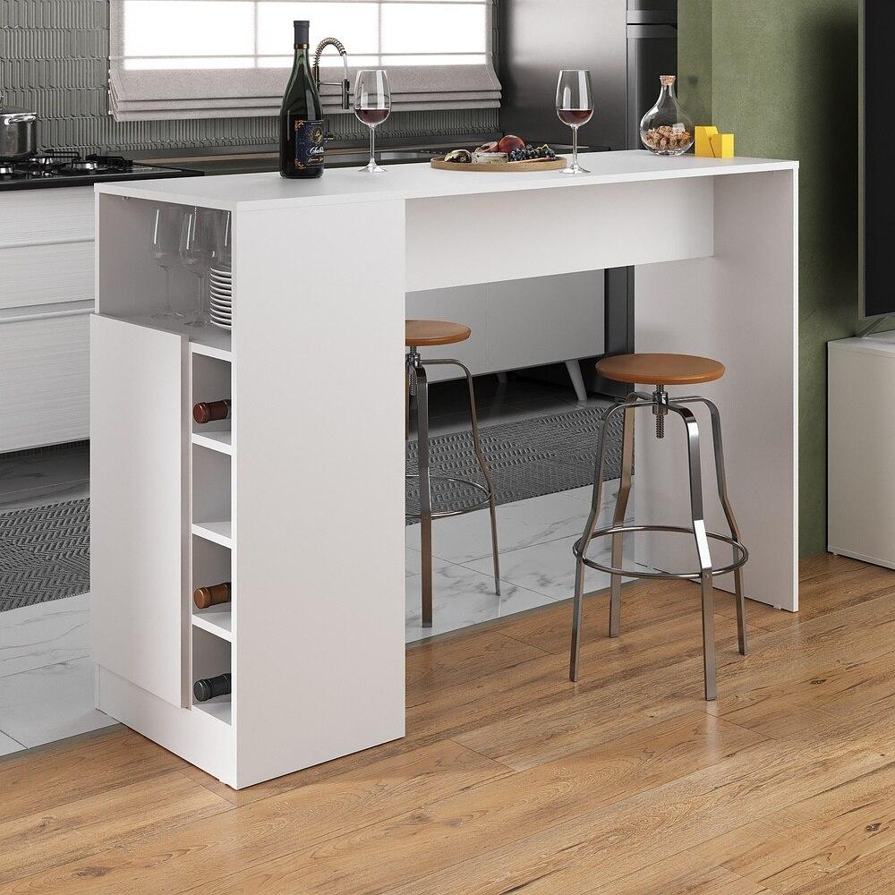 Miniatura Bancada Balcão/Mesa de Cozinha com Adega Multimóveis MP2144 Branco