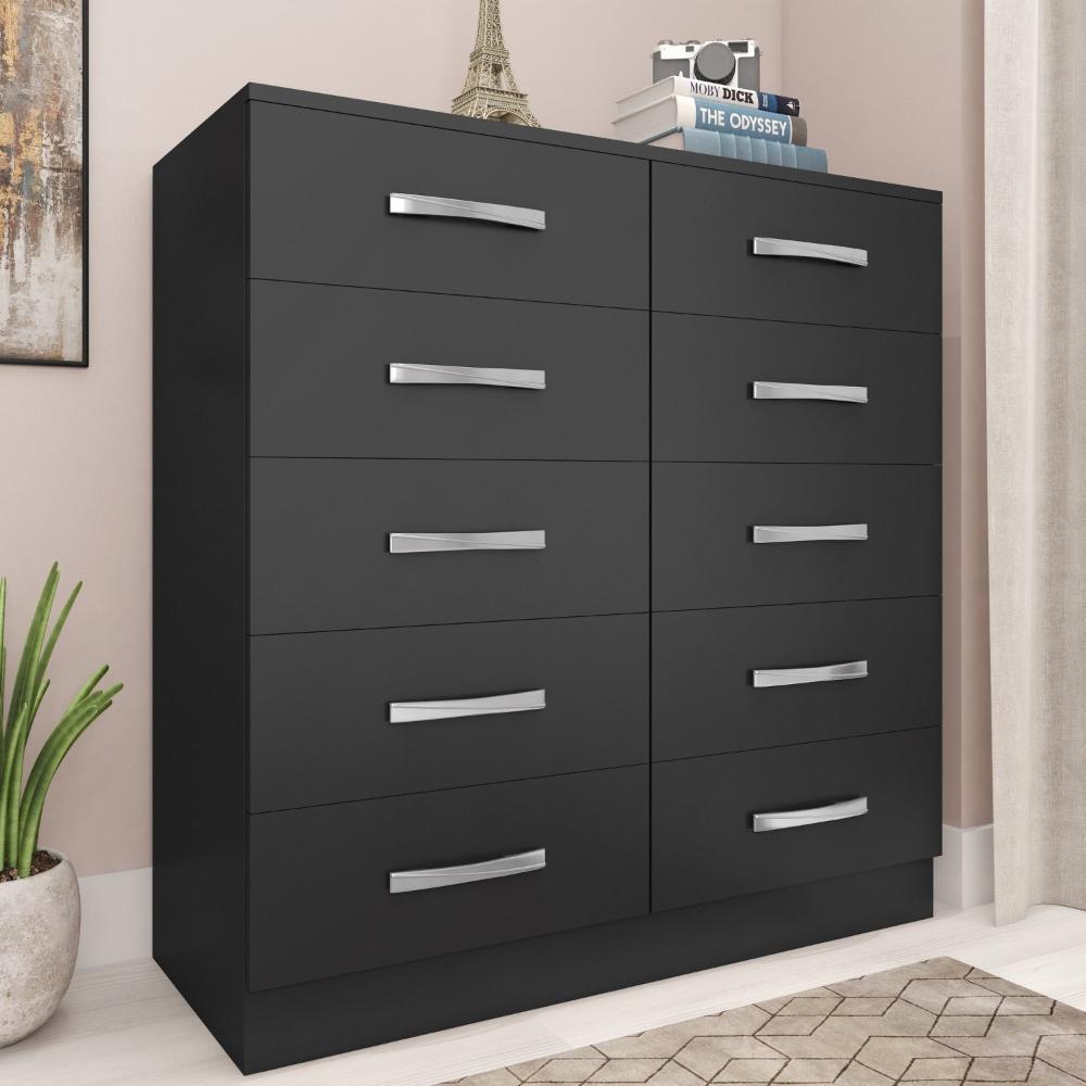 Miniatura Cômoda em MDP 10 Gavetas Fellicci Preto