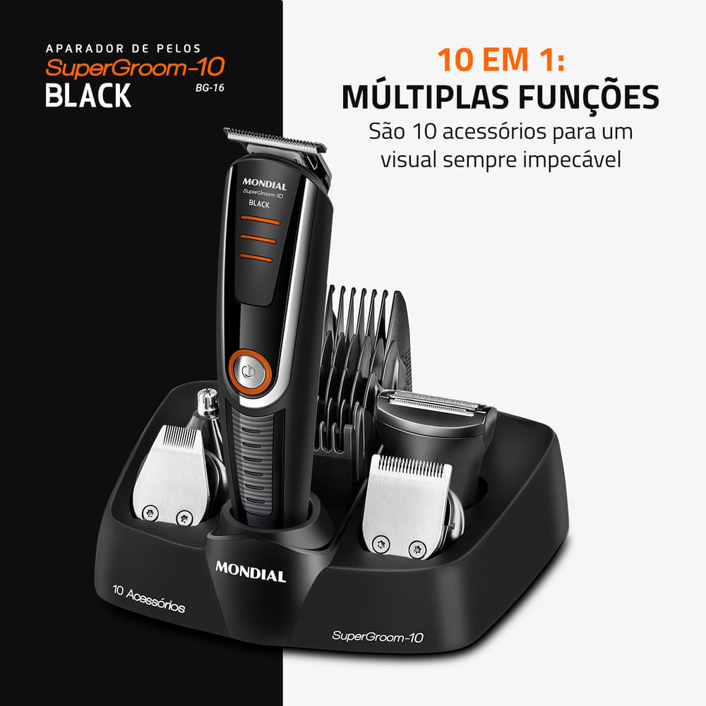 Aparador de Pelos SuperGroom Mondial BG-16 BODY GROOM BG-16 BIVOLT .