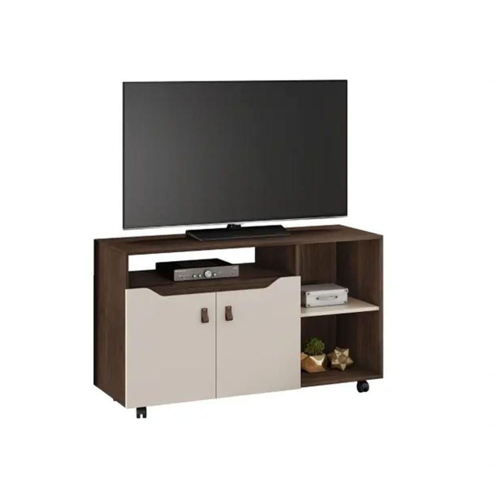 Miniatura Rack Seleto Para Tv Até 49" Jcm Movelaria - Café Soft/off