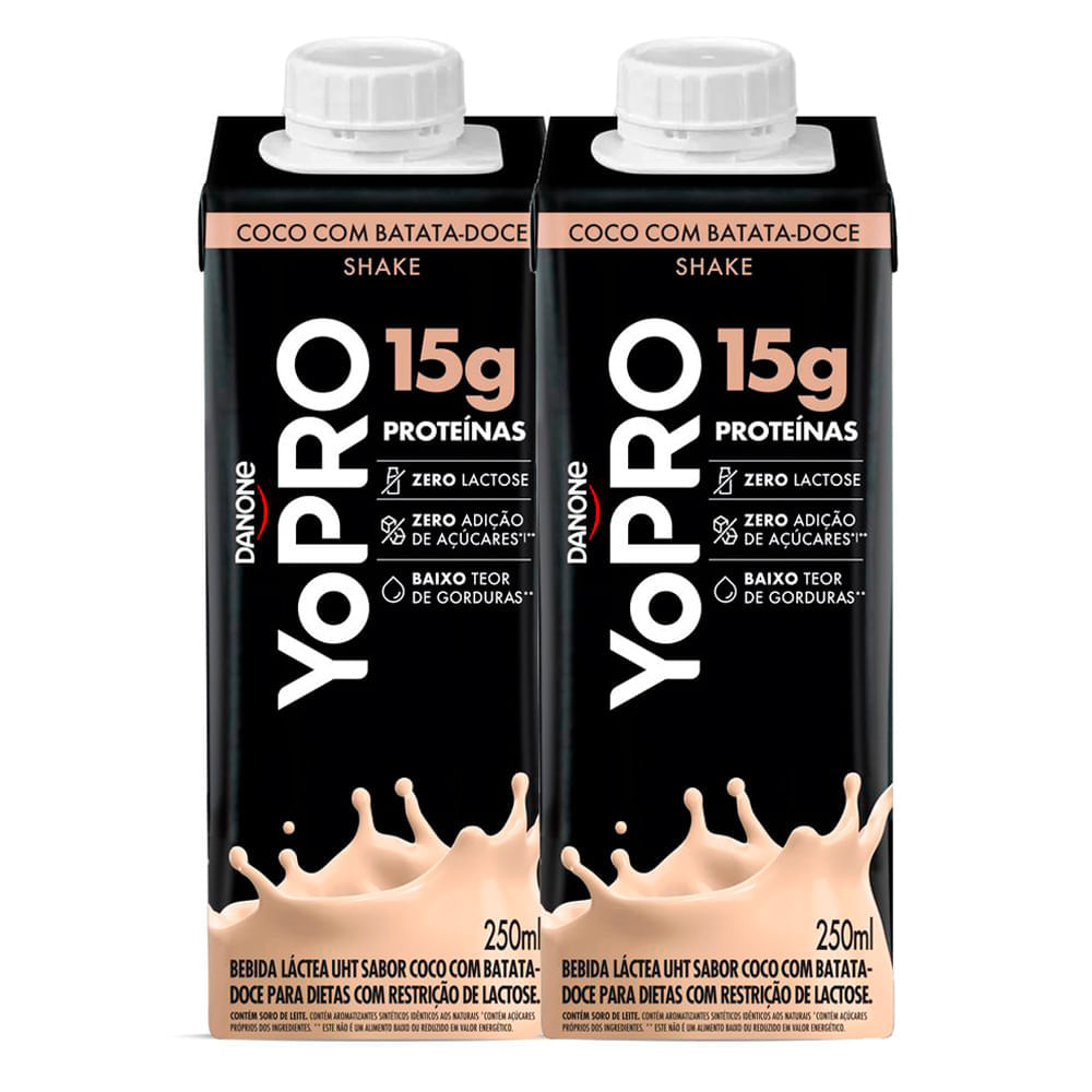 Miniatura Kit 2 Bebida Láctea YoPro Protein Coco com Batata Doce 250ml