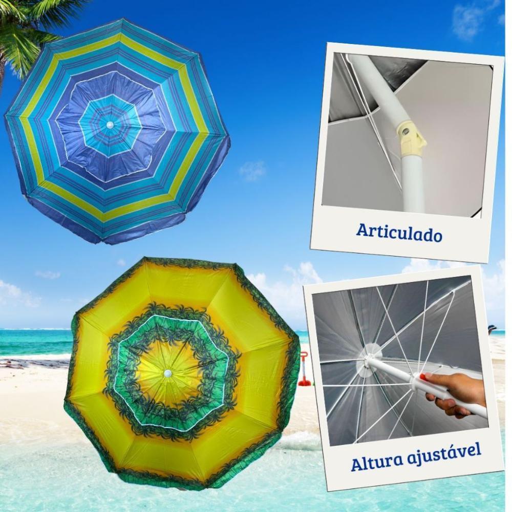 Miniatura Guarda Sol Gigante Articulável 2,40M Praia Piscina Reforçado