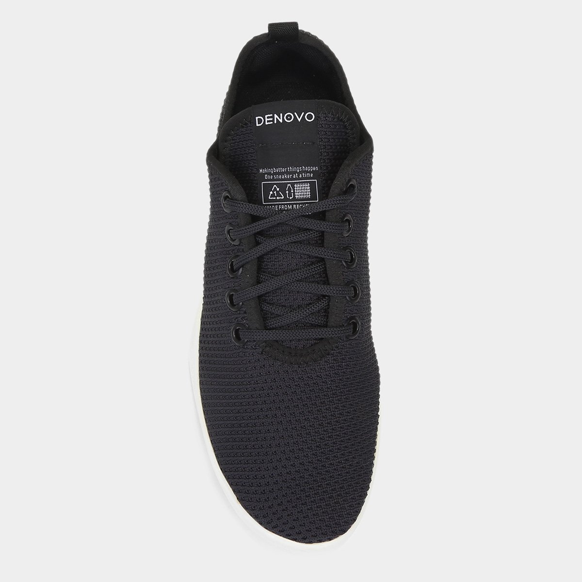 Miniatura Tênis Denovo Shoes Rio Masculino Preto+Branco - 39