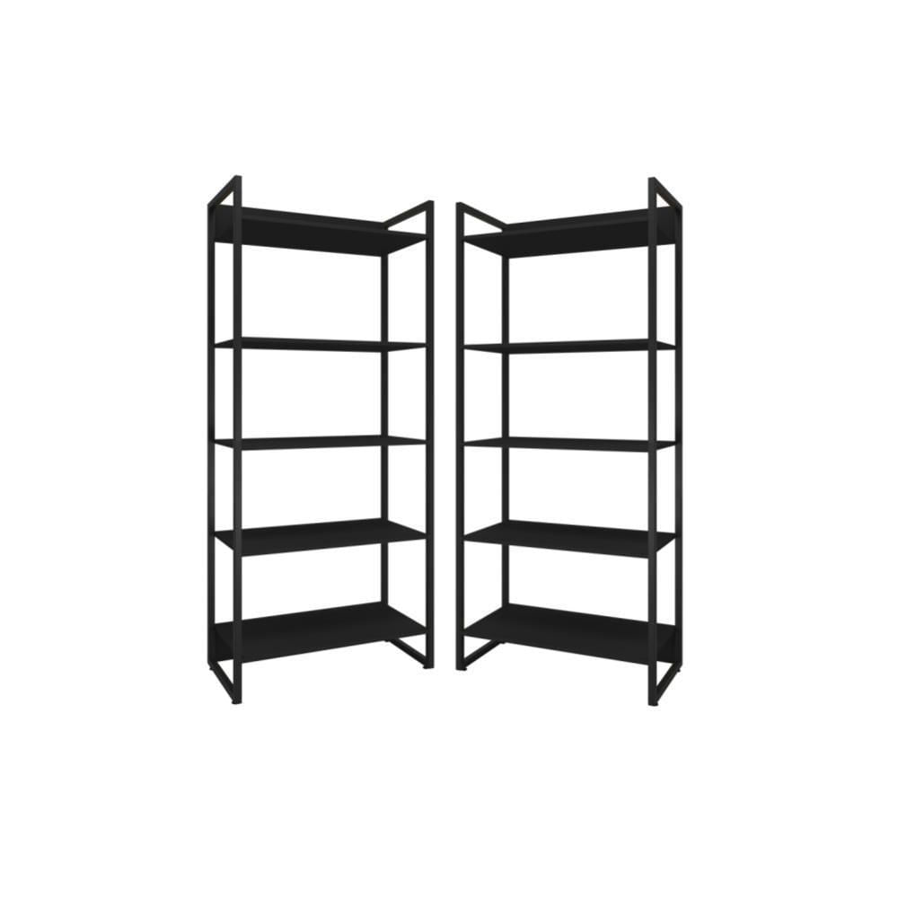 Miniatura Conjunto Estantes Atena Preto