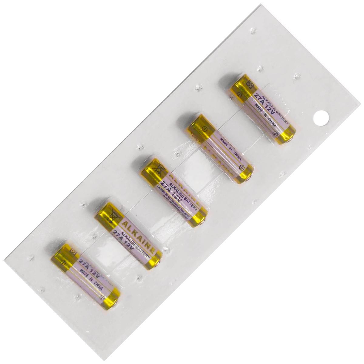 Miniatura Cartela De Bateria A27 12V Alkaline Com 5 Unidades
