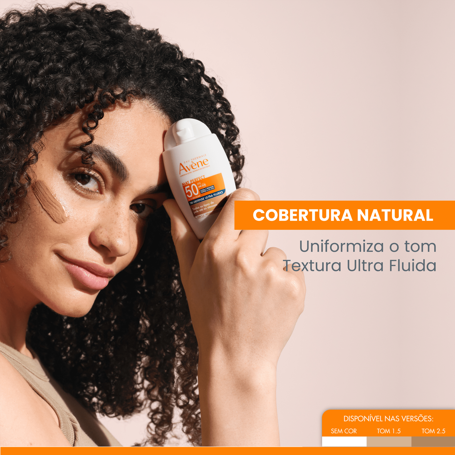 Avène Mat Perfect Tri-Defense Ultra Fluido FPS 50 2.5 Médio/Médio Escuro - Protetor Solar Facial com Cor 40g
