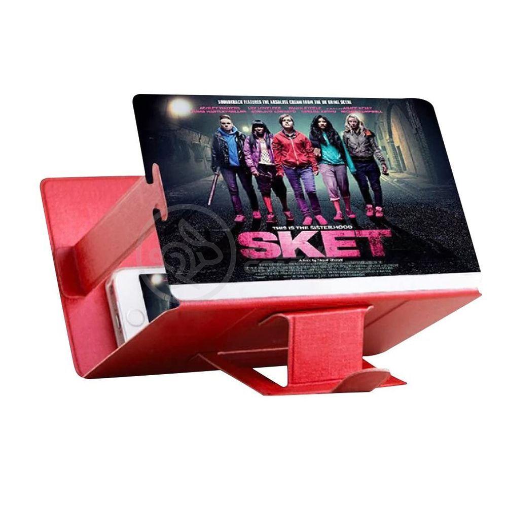 Miniatura Lupa Ampliadora Tela De Celular Portátil Dobrável Vermelho