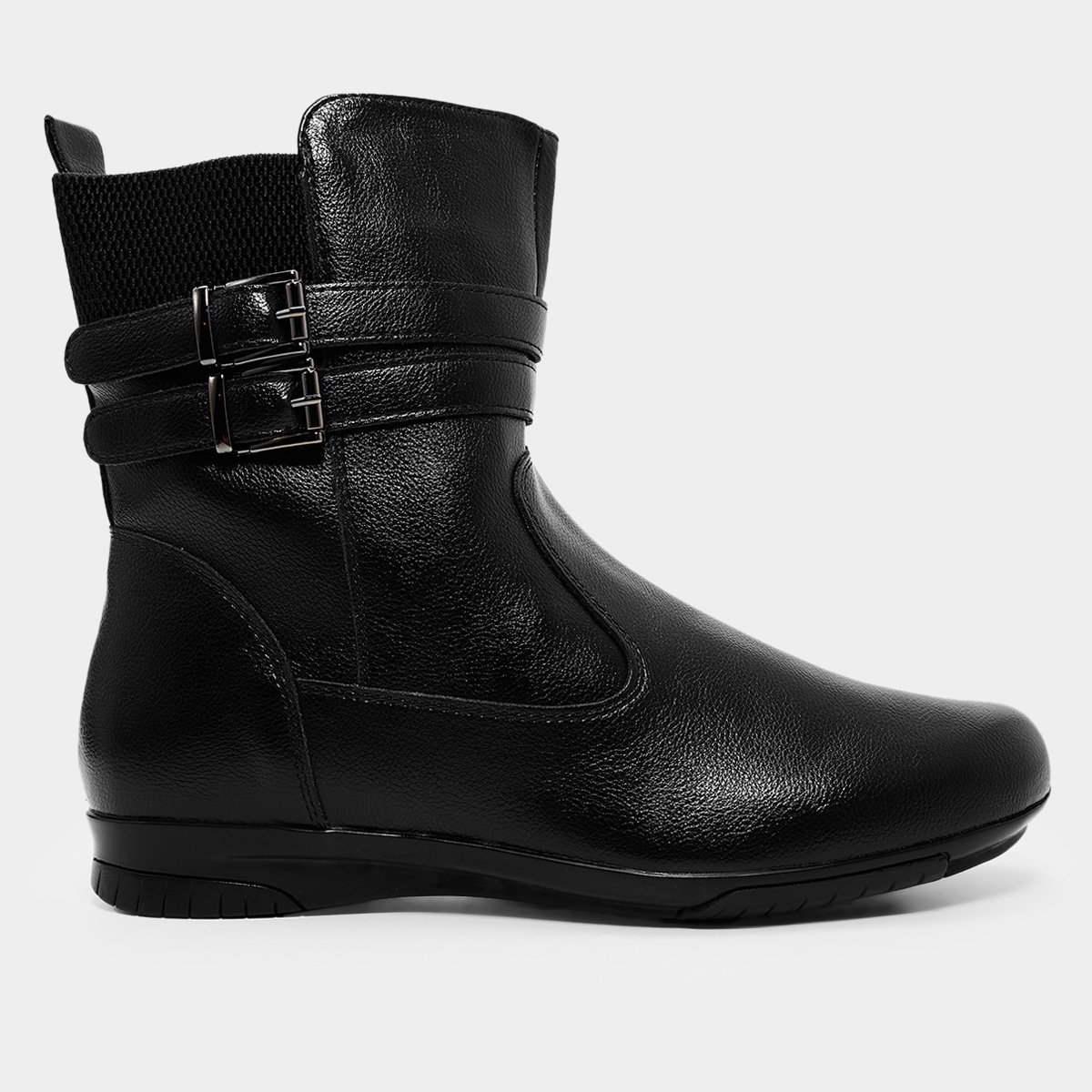 Miniatura Bota Mooncity Rasteira Cano Curto Feminina Preto - 34