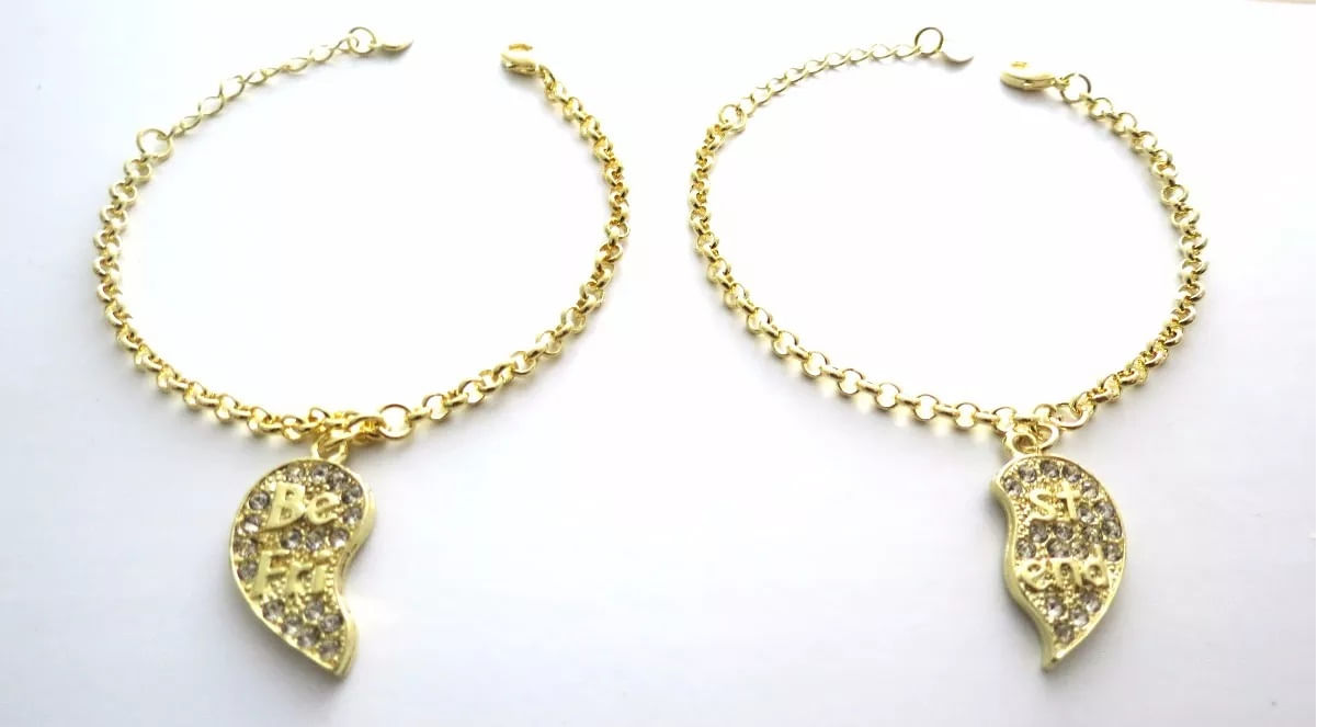 Miniatura 2 Pulseiras Best Friends Amigas Folheado a Ouro 18k