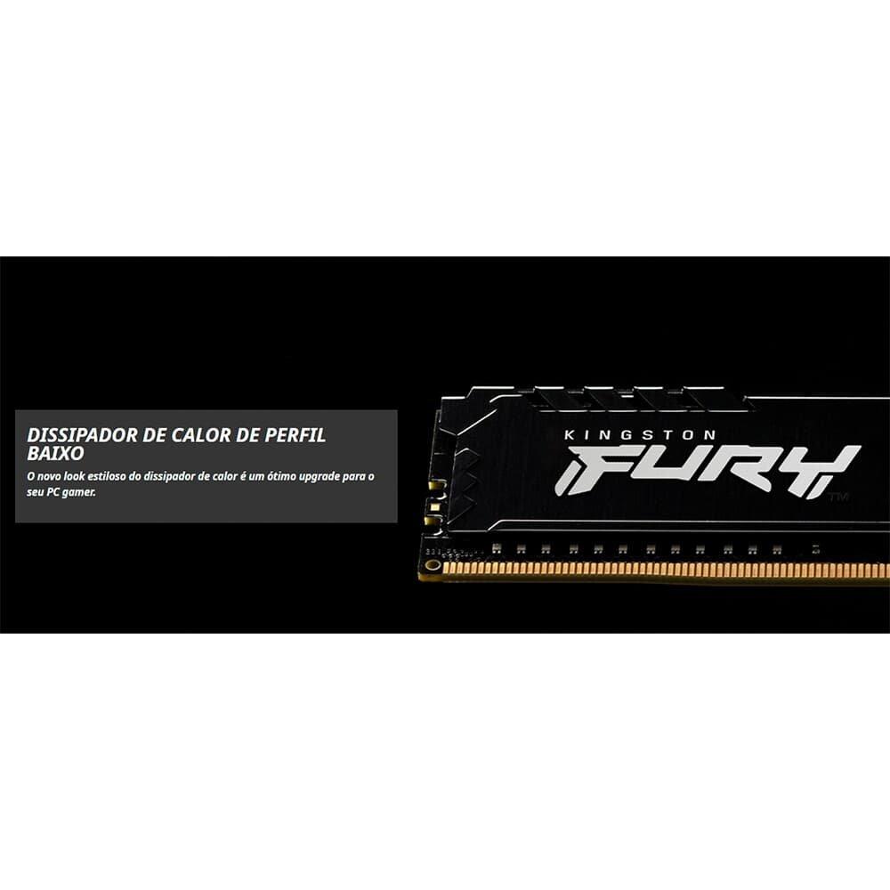 Miniatura Memória RAM Kingston Fury Beast, 16GB, 3200MHz, DDR4, CL16, Preto - KF432C16BB1/16