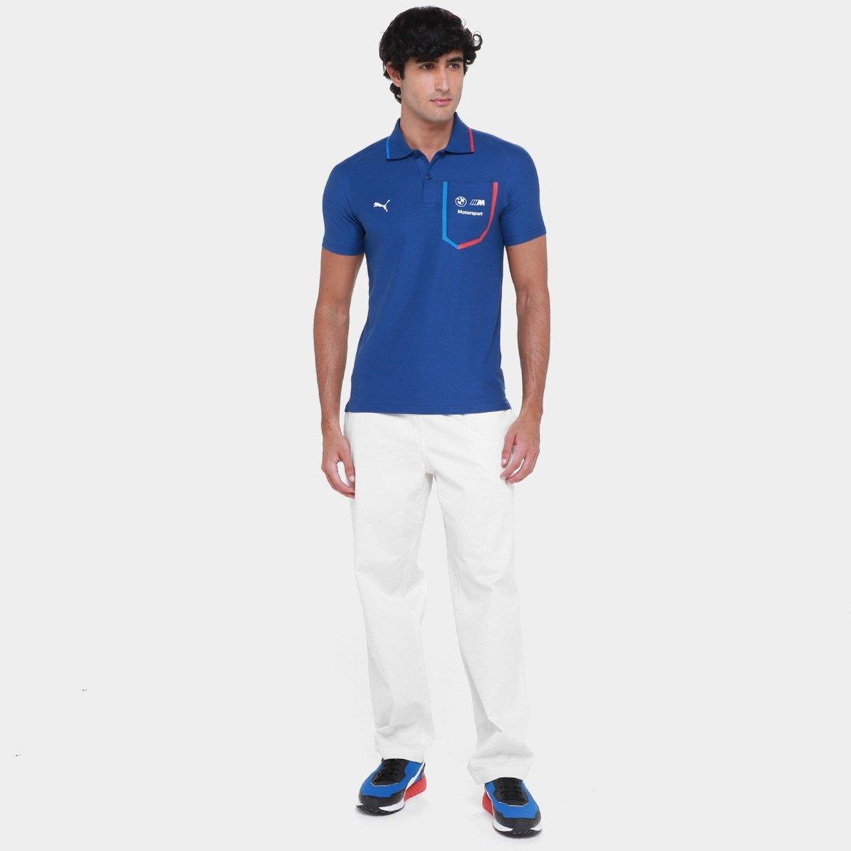 Miniatura Camisa Polo Puma BMW MMS Masculina Azul - G