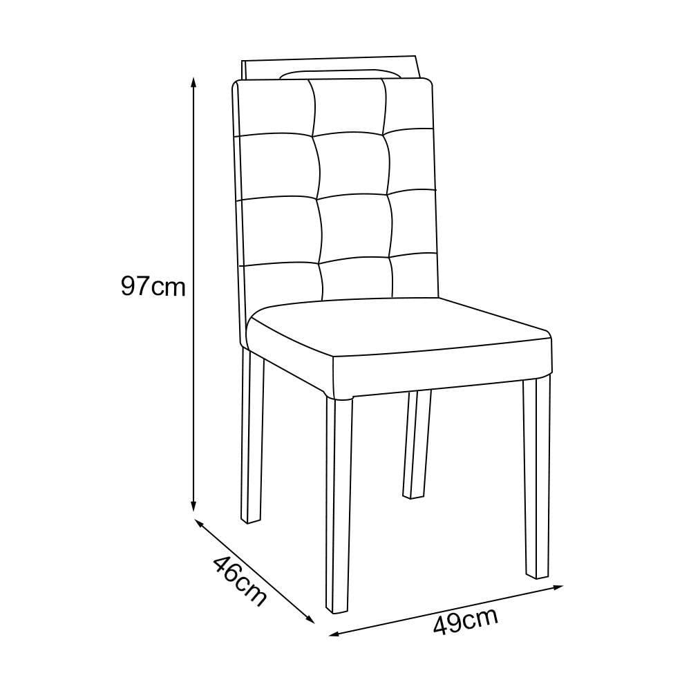 Kit 2 Cadeiras De Jantar Estofadas Veludo Marrom Vitoria Base Madeira Maciça - Cor: Marrom
