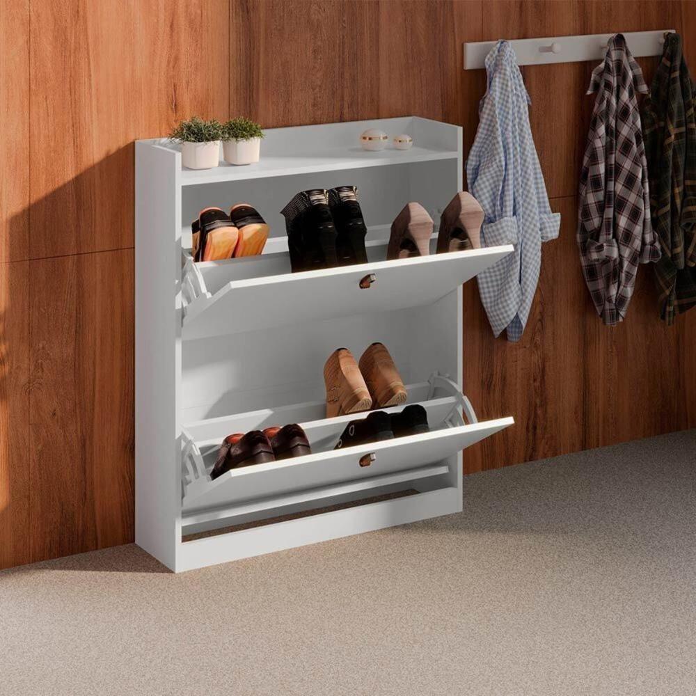 Sapateira Com 2 Portas Articuladas 80cm Multimóveis Cr35270 Branco