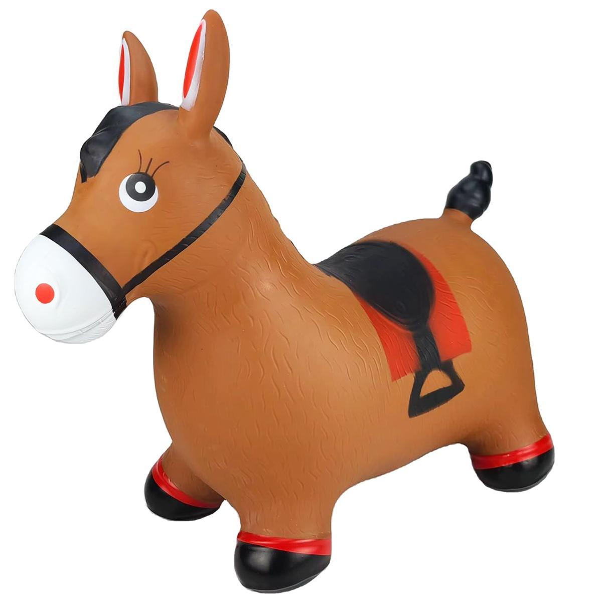 Miniatura Burrinho Cavalo De Borracha Upa Upa Pula Brinquedo Marrom