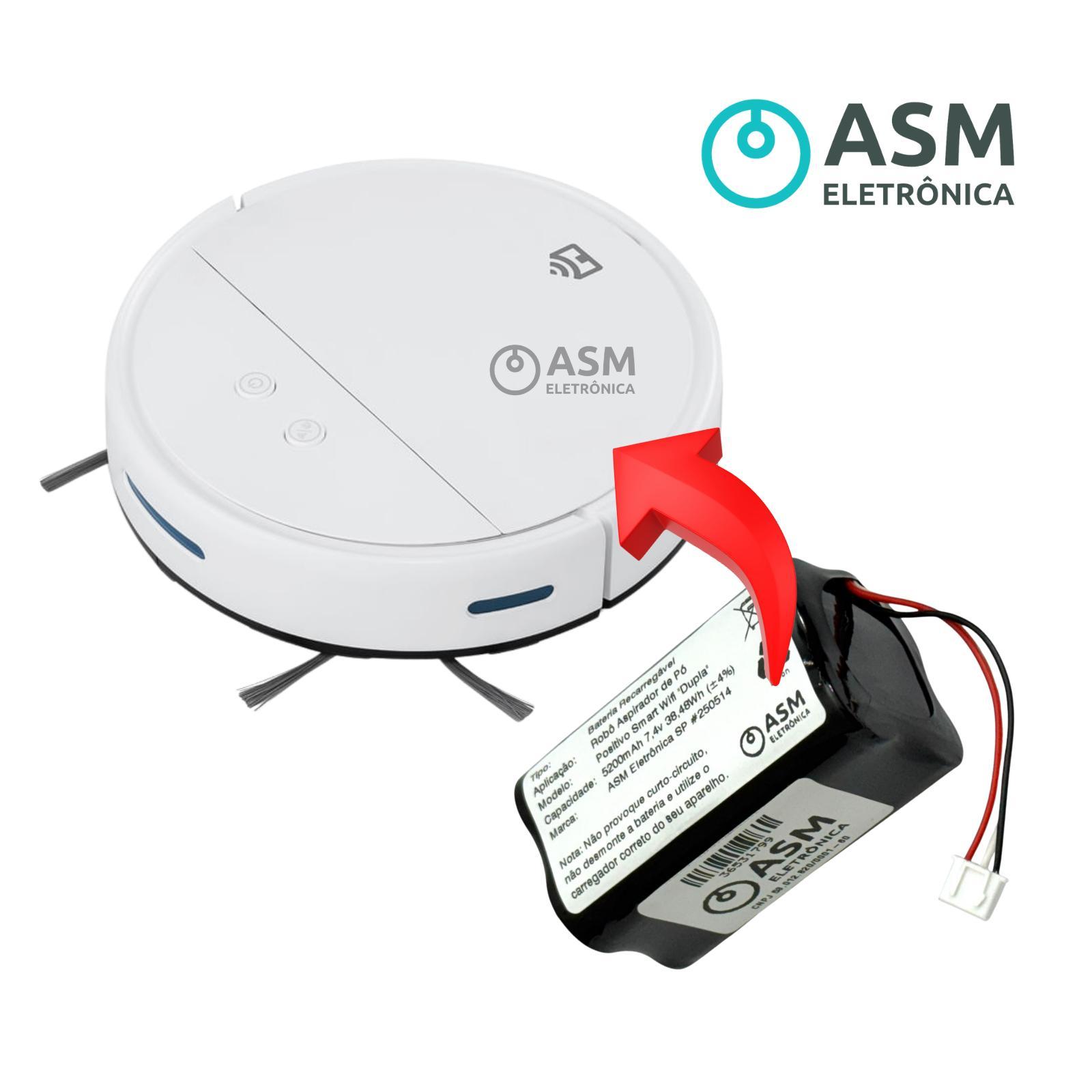 Miniatura Bateria Dupla Robô Aspirador Positivo Smart Wifi 5200Mah