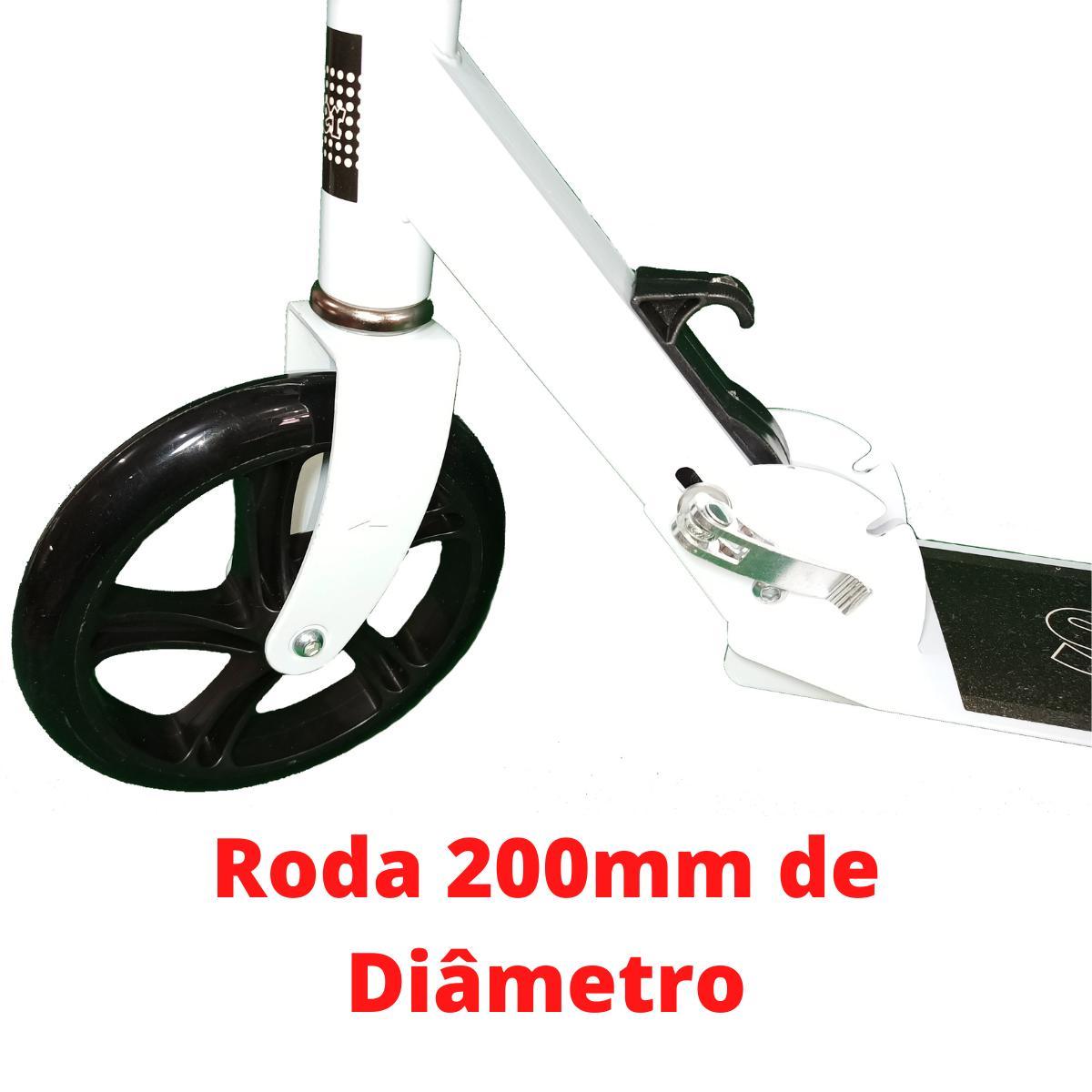 Patinete Crianças Jovens E Adultos Ajustável Branco 100Kg