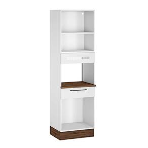 Cozinha Compacta Itatiaia Exclusive com 8 Portas, 3 Gavetas e 4 Prateleiras - 260cm de largura Branco/Castanho