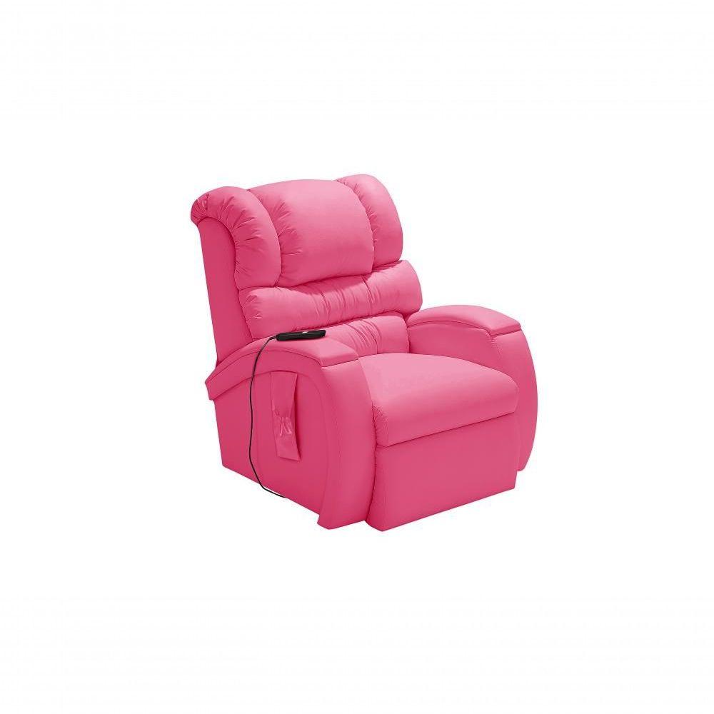 Miniatura Poltrona Reclinável Cadeira Imperial Para Idoso Motorizada Corano Gravidade Zero Massageadora Império Pink