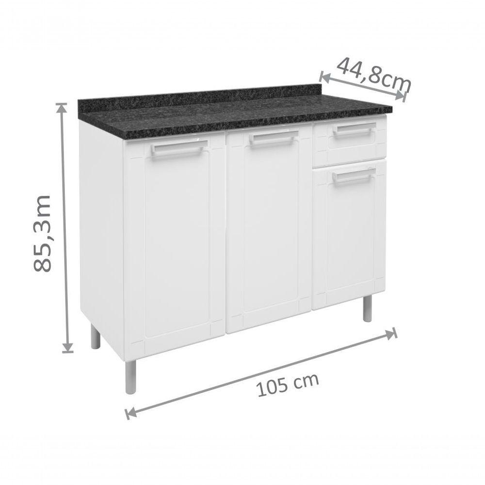 Miniatura Cozinha De Aço Completa Armários Aéreo, Paneleiro 6 Portas E Balcão 3 Portas 1 Gaveta Branco