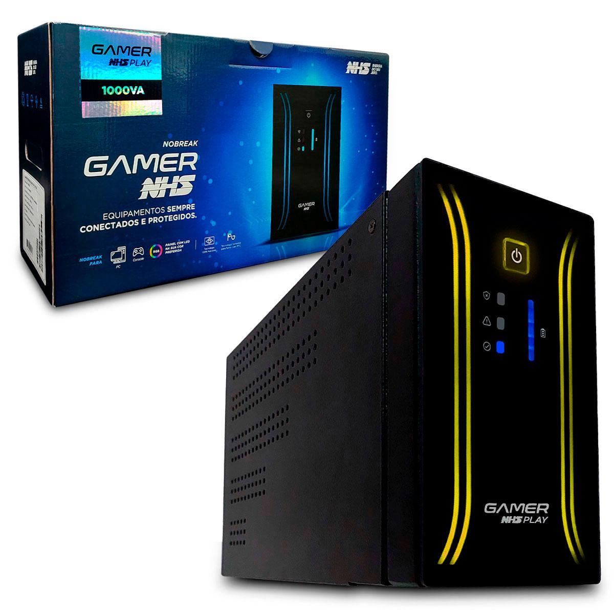Miniatura Nobreak Gamer Nhs Play Senoidal 1000Va, Ent. Bivolt, Saída