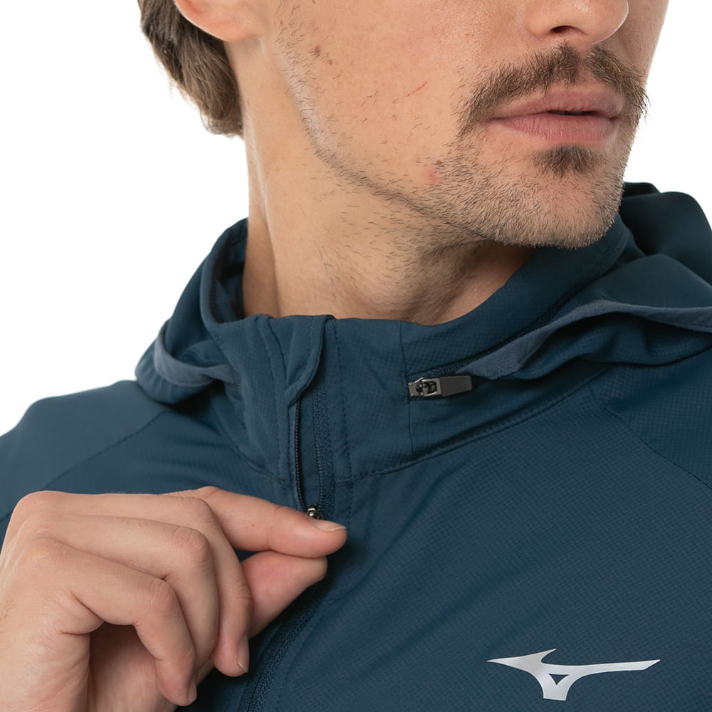 Miniatura Jaqueta de Corrida Mizuno Masculina Focus Azul - G