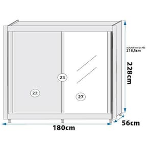 Miniatura Guarda-Roupa Solteiro Mademarques Hamburgo com 2 Portas, 4 Gavetas e Espelho - 180 cm de Largura Brauna/Off White/Brauna